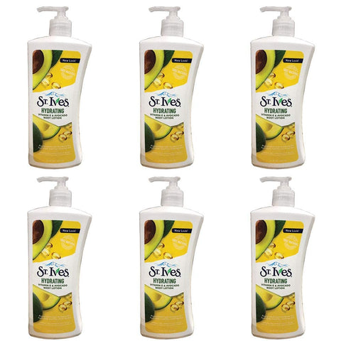 St. Ives Daily Hydrating Vitamin E & Avovado Body Lotion 21 Fl Oz (Pack of 6)