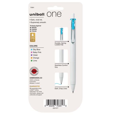 uniball one Retractable Gel Pens, Medium Point (0.7mm), Assorted Ink, 5 Pack