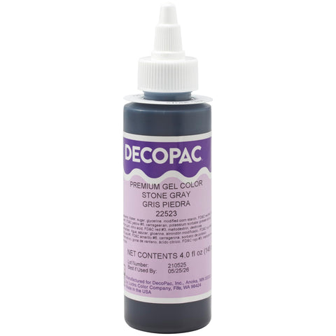 DecoPac Stone Gray Trend Premium Gel Color Cake Decorations, Gray Food Coloring - Gray Gel Color - 4 Fl Oz