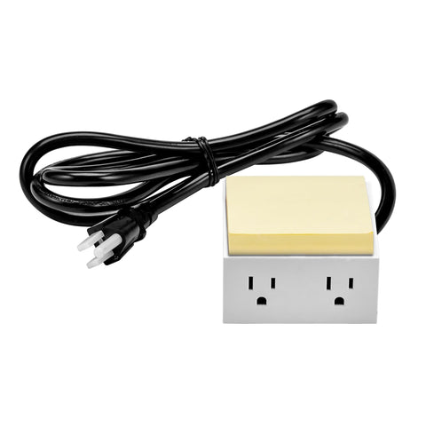 Bostitch Office Konnect Power Hub, Two Outlets Charging Station for Desktop, Shallow Tray Top, White