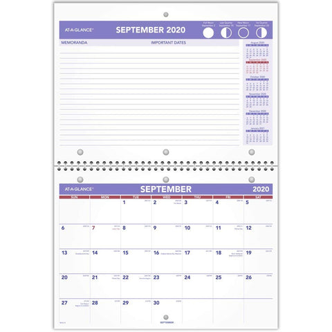 Academic Calendar 2020-2021, AT-A-GLANCE Desk & Wall Calendar, 8" x 11", Small, Wirebound, Plan-A-Month (SK1616)