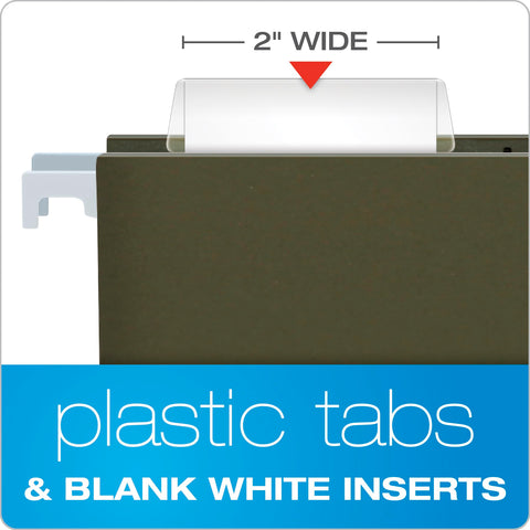 Pendaflex® Hanging File Folder Plastic Tabs, Clear, Pack Of 25