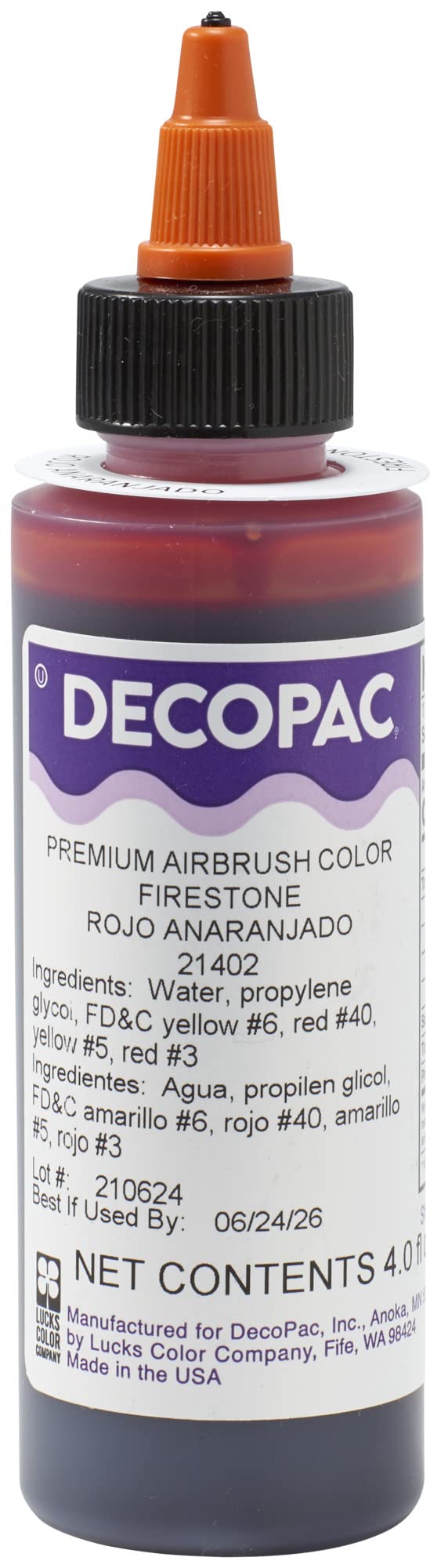 DECOPAC Food Coloring, Airbrush Food Color, Edible Airbrush For Cake Decorating, Cookie Airbrush Coloring, Food Airbrush Kit Add-on, Airbrushes For Cake Decorating 4 Fl Oz - Firestone