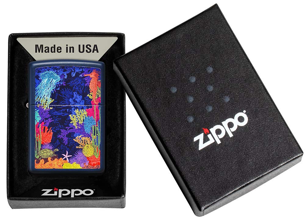 Zippo Sea Life Navy Matte Pocket Lighter