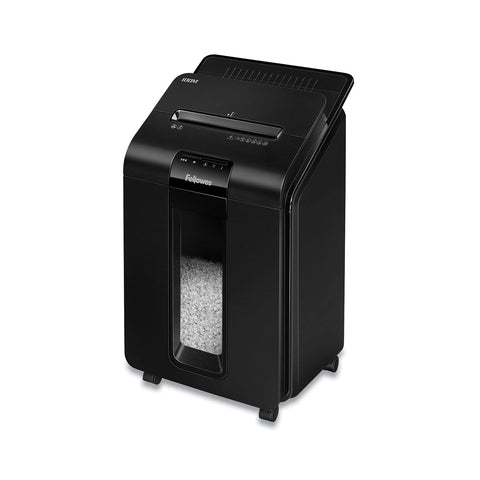 Fellowes AutoMax Micro-Cut 100M Commercial Office Auto Feed 2-in-1 Paper Shredder with 100-Sheet Capacity, Black