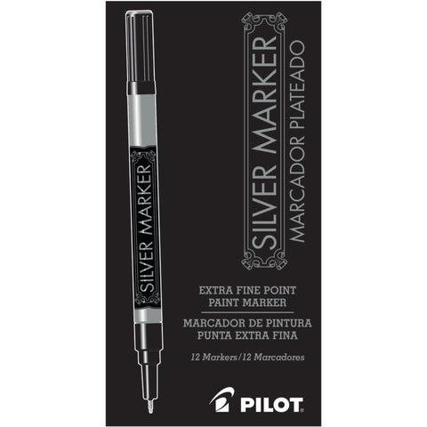 Pilot Extra Fine Point Permanent Markers, Marker Pens, Silver Ink, 1 Count (Pack of 1)