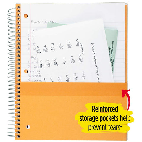 Five Star Spiral Notebook, 5 Subject, Wide Ruled Paper, 200 Sheets, 10-1/2" x 8", Lime (73204)