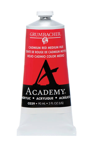 Grumbacher 90-ml Metal Tube Academy Acrylic Paint, Gloss, Cadmium Red Medium, 3 Fl Oz (Pack of 1)