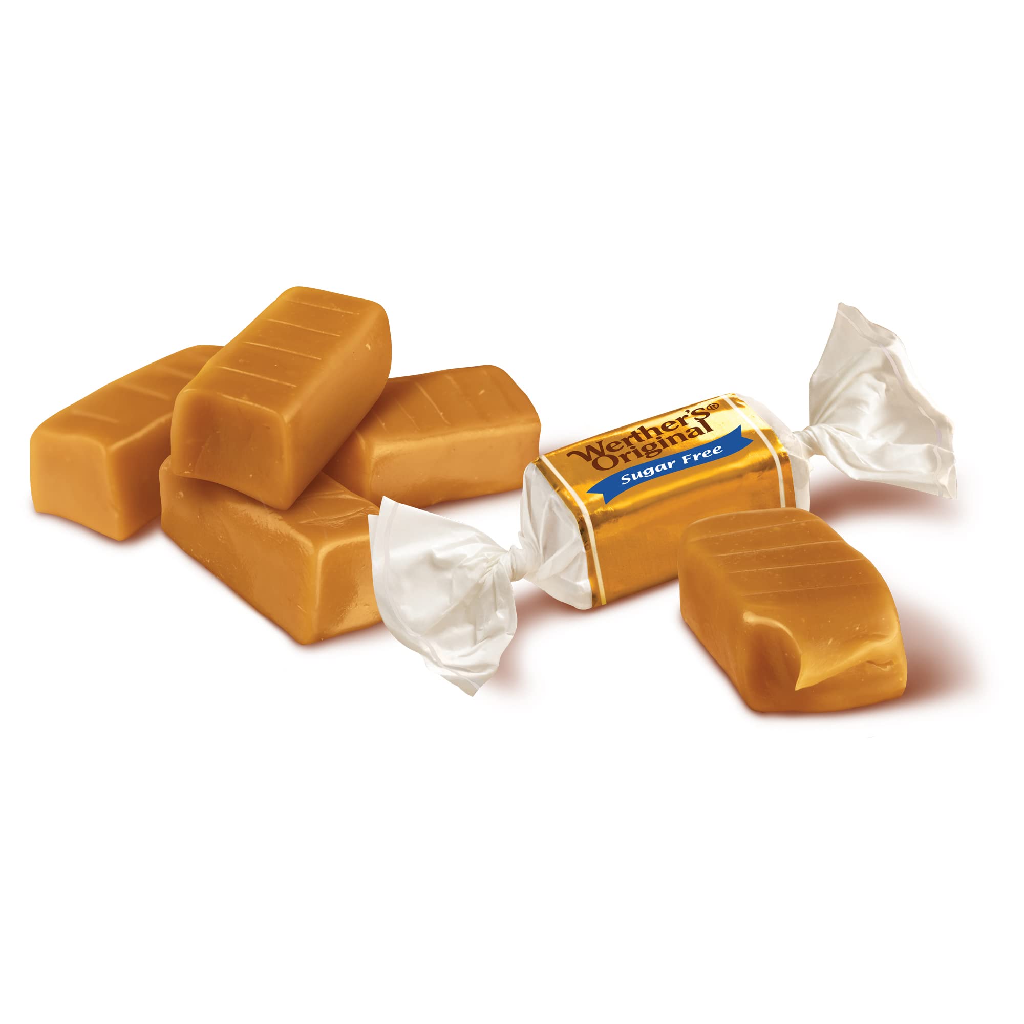 Werther's Original Chewy Caramels Sugar Free Candies - Individually Wrapped Soft & Chewy Candy Pieces, Sweets for Parties or Holidays - 1.46 oz Bags (Pack of 12)