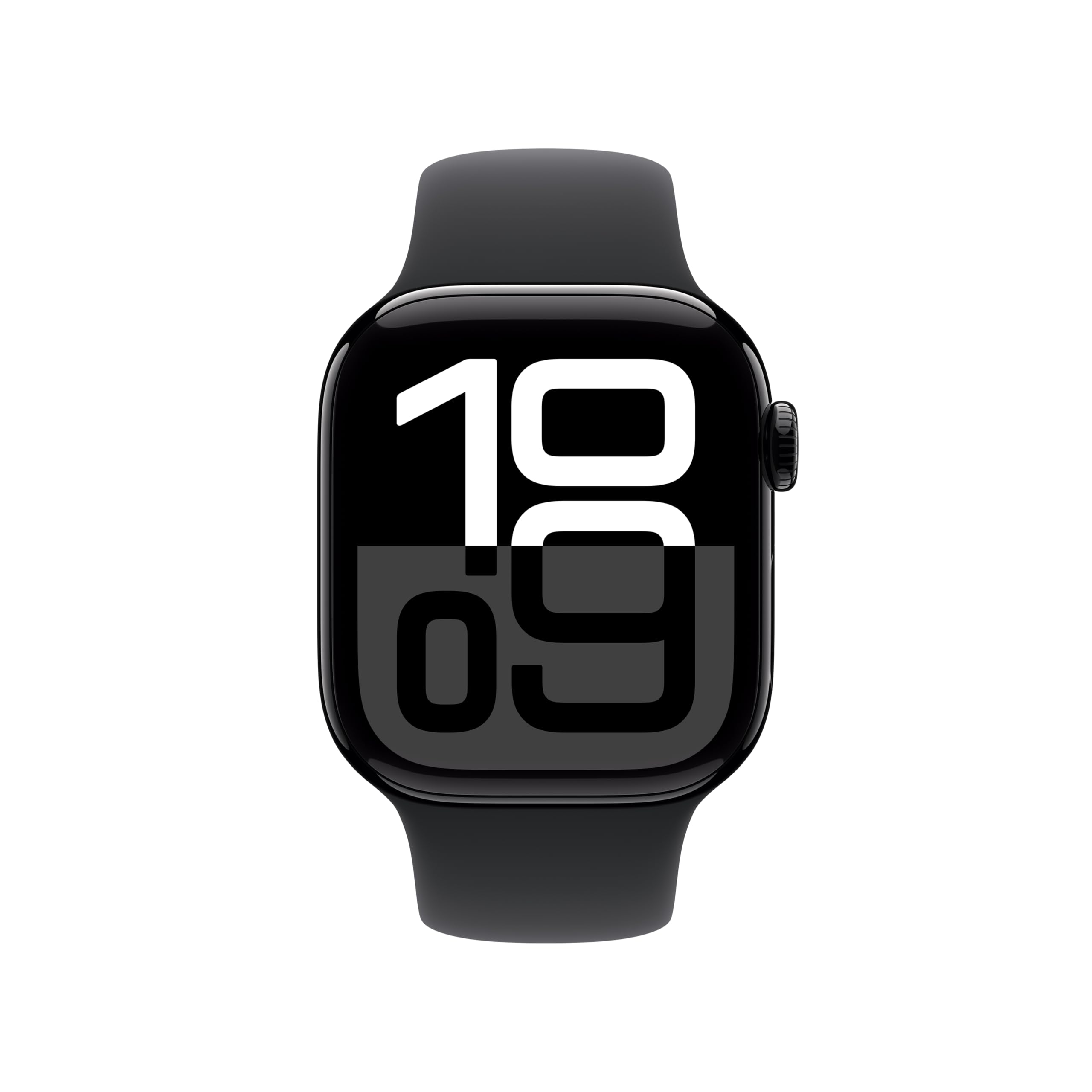 Apple Watch Series 10 [GPS 42mm case] Smartwatch with Jet Black Aluminum Case with Black Sport Band - S/M. Fitness Tracker, ECG App, Always-On Retina Display, Water Resistant