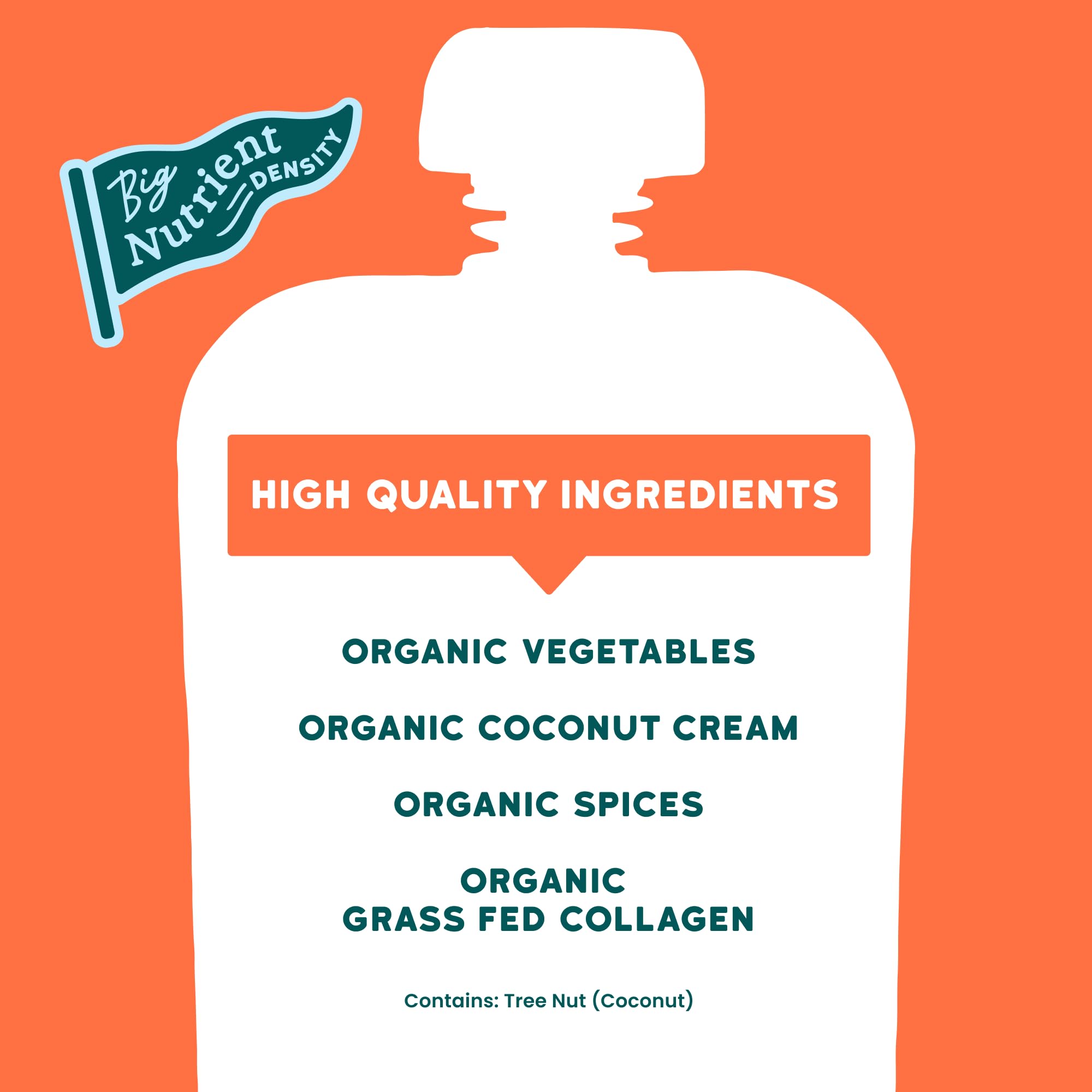 Serenity Kids 6+ Months Dairy-Free Smoothie Baby Food | USDA Organic | Grass Fed Collagen Protein | 3.5 Ounce BPA-Free Pouch | Pumpkin Spice | 1 Count