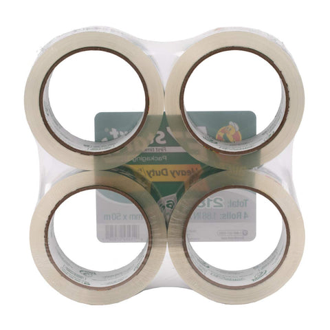 Duck Brand EZ Start Packing Tape Refill, 4 Rolls, 1.88 Inch x 54.6 Yard, Clear (280068)