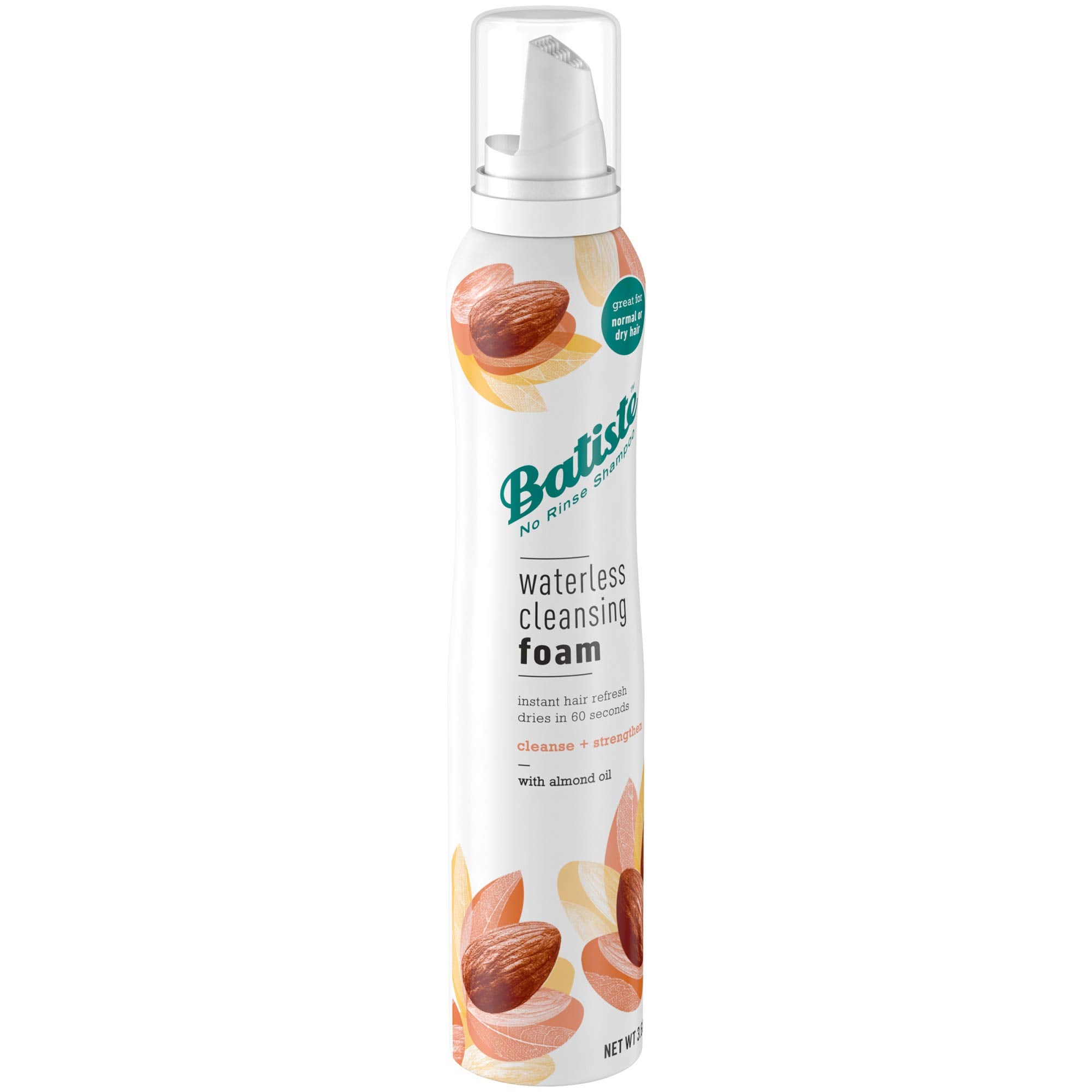 Batiste Waterless Cleansing Foam Cleanse and Strengthen with Almond Oil, 3.60 OZ