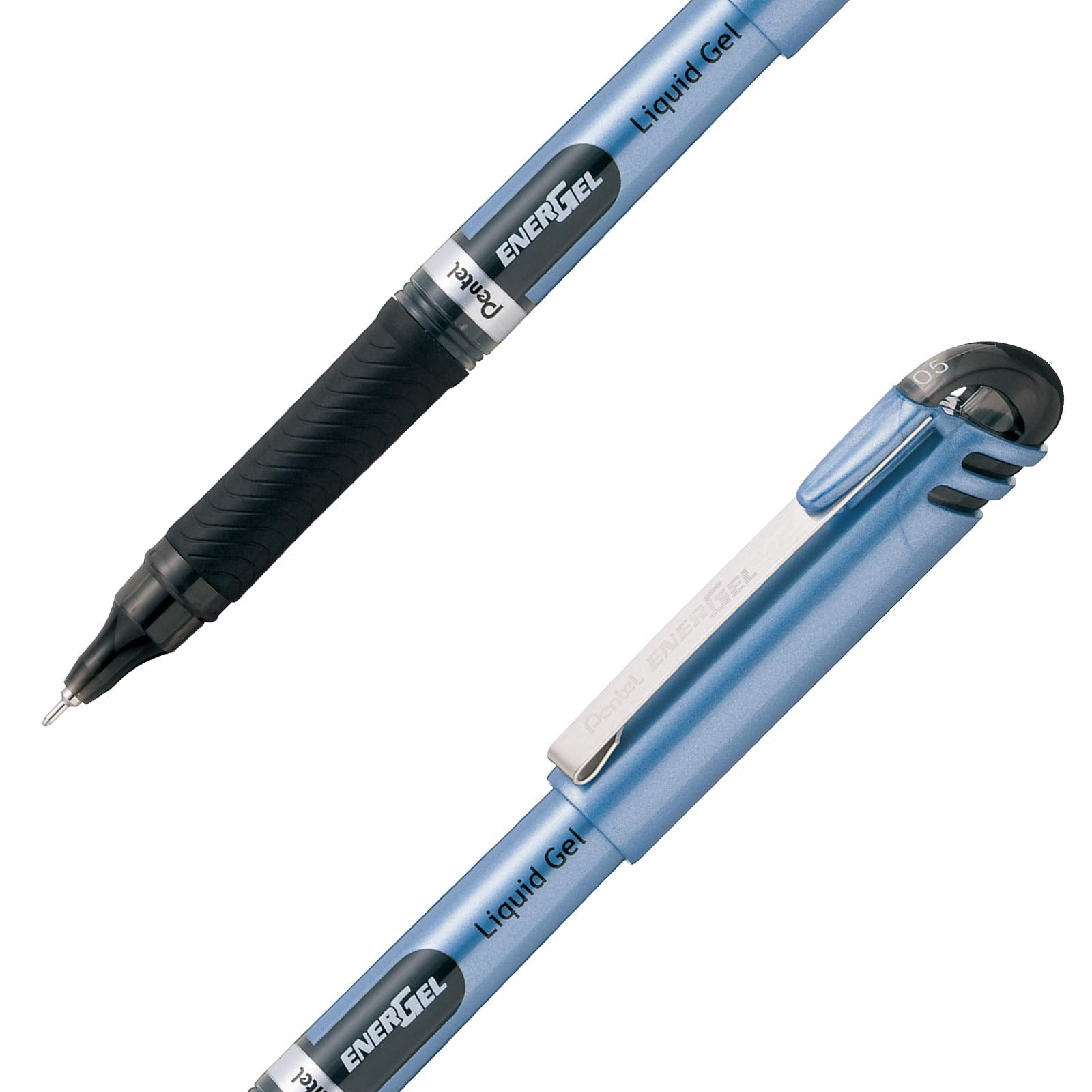 Pentel EnerGel Liquid Gel Pen, 0.5mm, Needle Tip, Black Ink, 2 Pack (BLN25BP2A)