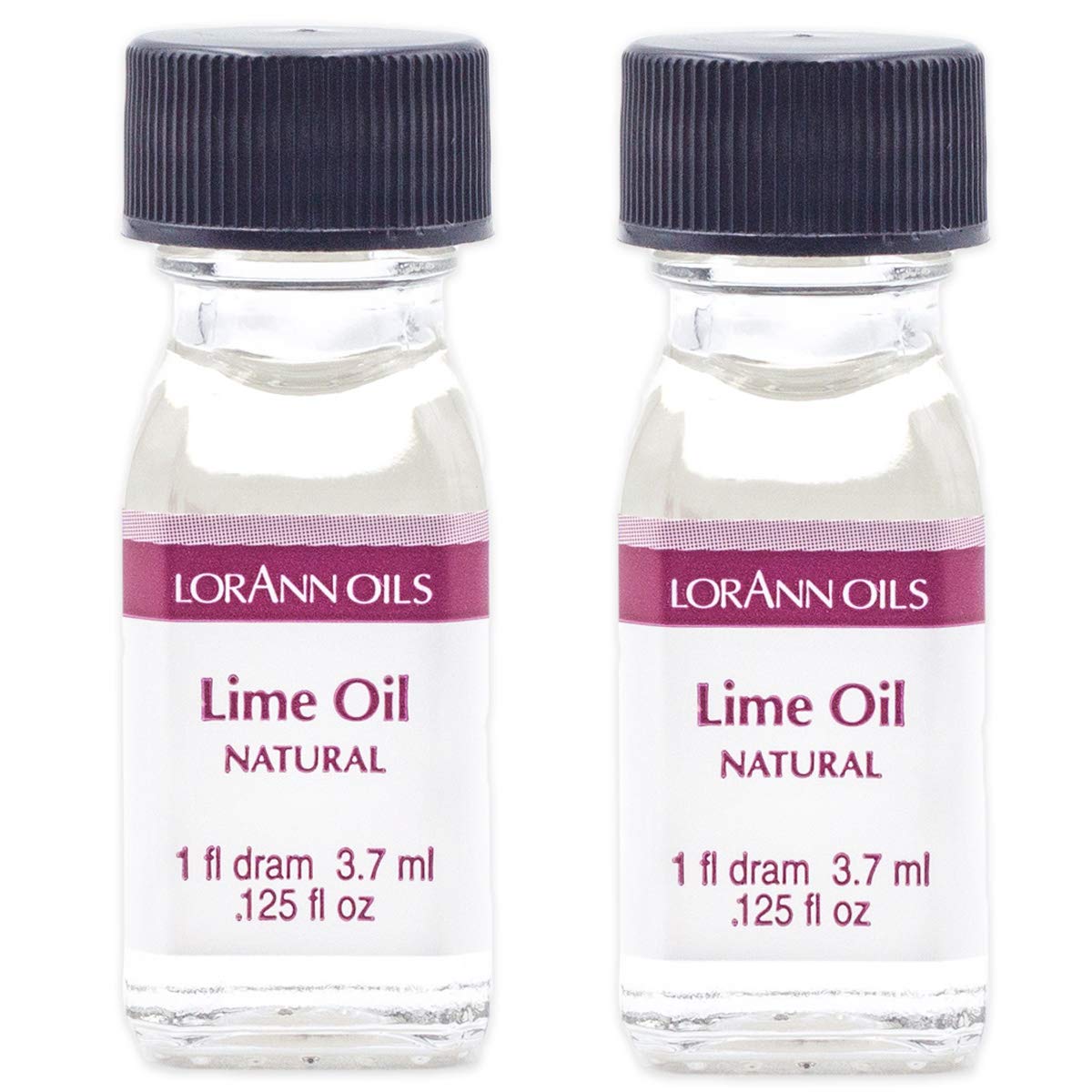 LorAnn Oils Super Strength Flavoring, Used For Candy Making, Flavoring Extracts, Baking, Hard Candy, & Flavor Oils - Bold, Natural Flavors 4X Stronger Than Extracts - Lime Oil, Pack of 2, 0.125 fl oz