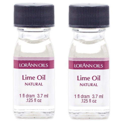 LorAnn Oils Super Strength Flavoring, Used For Candy Making, Flavoring Extracts, Baking, Hard Candy, & Flavor Oils - Bold, Natural Flavors 4X Stronger Than Extracts - Lime Oil, Pack of 2, 0.125 fl oz
