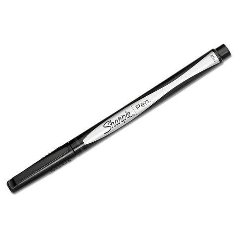 Sharpie Plastic Point Stick Permanent Water Resistant Pen, Black Ink, Fine, Dozen