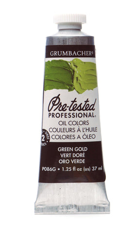 Grumbacher Pre-Tested Oil Paint, 37ml/1.25 Ounce, Green Gold Hue (P086G)