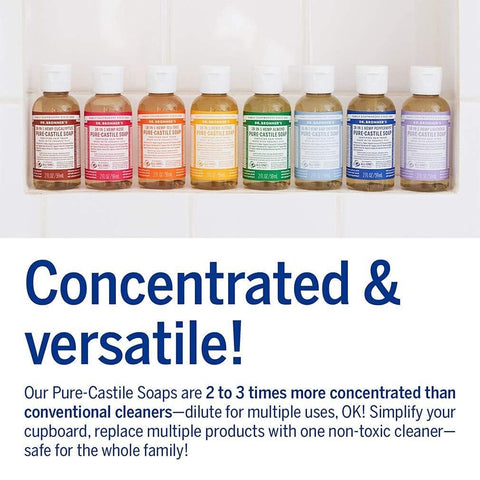 Dr. Bronner's Liquid Organic Castile Soap Peppermint 2oz All-Purpose (6-Pack)