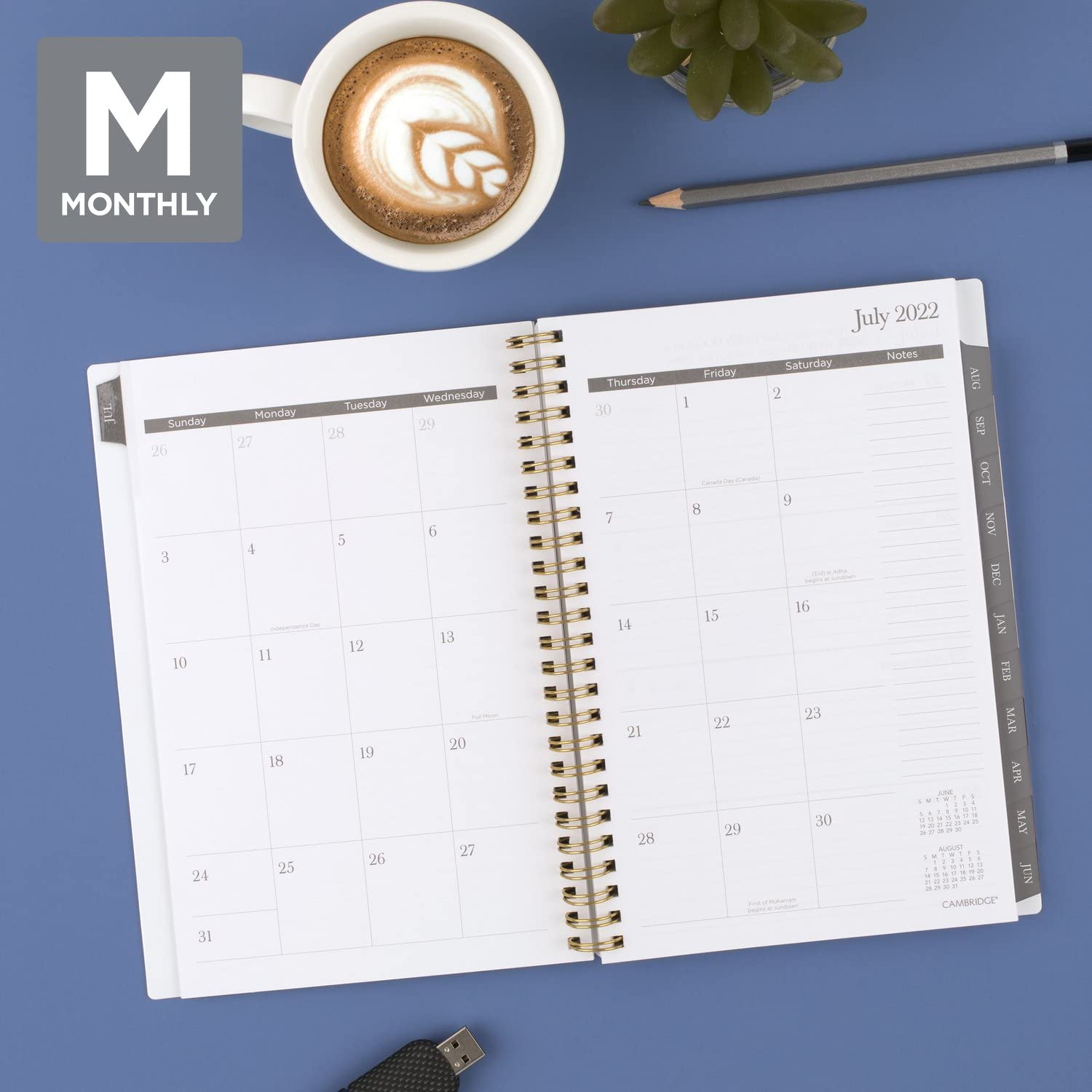 Cambridge 2022-2023 Planner, Weekly & Monthly Academic, 5-1/2" x 8-1/2", Small, Della (1618-200A)