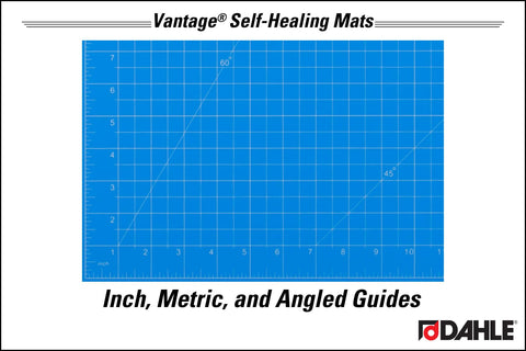 Dahle Vantage 10691 Premium Self-Healing Cutting Mat, 12"x18", 1/2" Grid, 5 Layers for Max Healing, Perfect for Crafts & Sewing, Blue