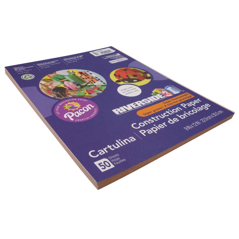 Riverside 3D Construction Paper, Salmon, 9" x 12", 50 Sheets