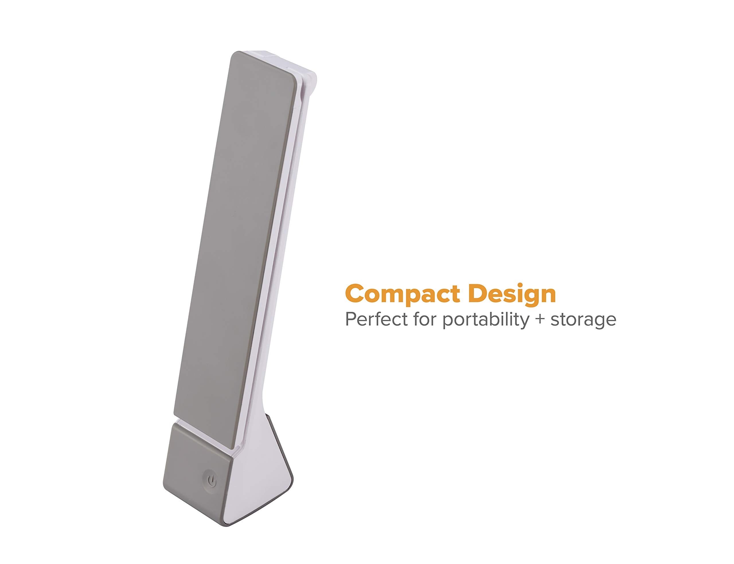 Bostitch Office Rechargeable Battery Led Desk Lamp, 3 Color Temperatures, Flip Open, Gray (KT-VLED1810-GRAY)