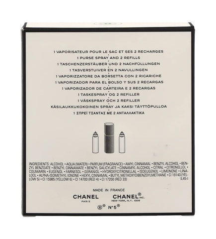 No. 5 by Chanel for Women, Set (Eau De Toilette Spray 0.7 Ounce, Two Eau De Toilette Refills, 0.7 Ounce Each)