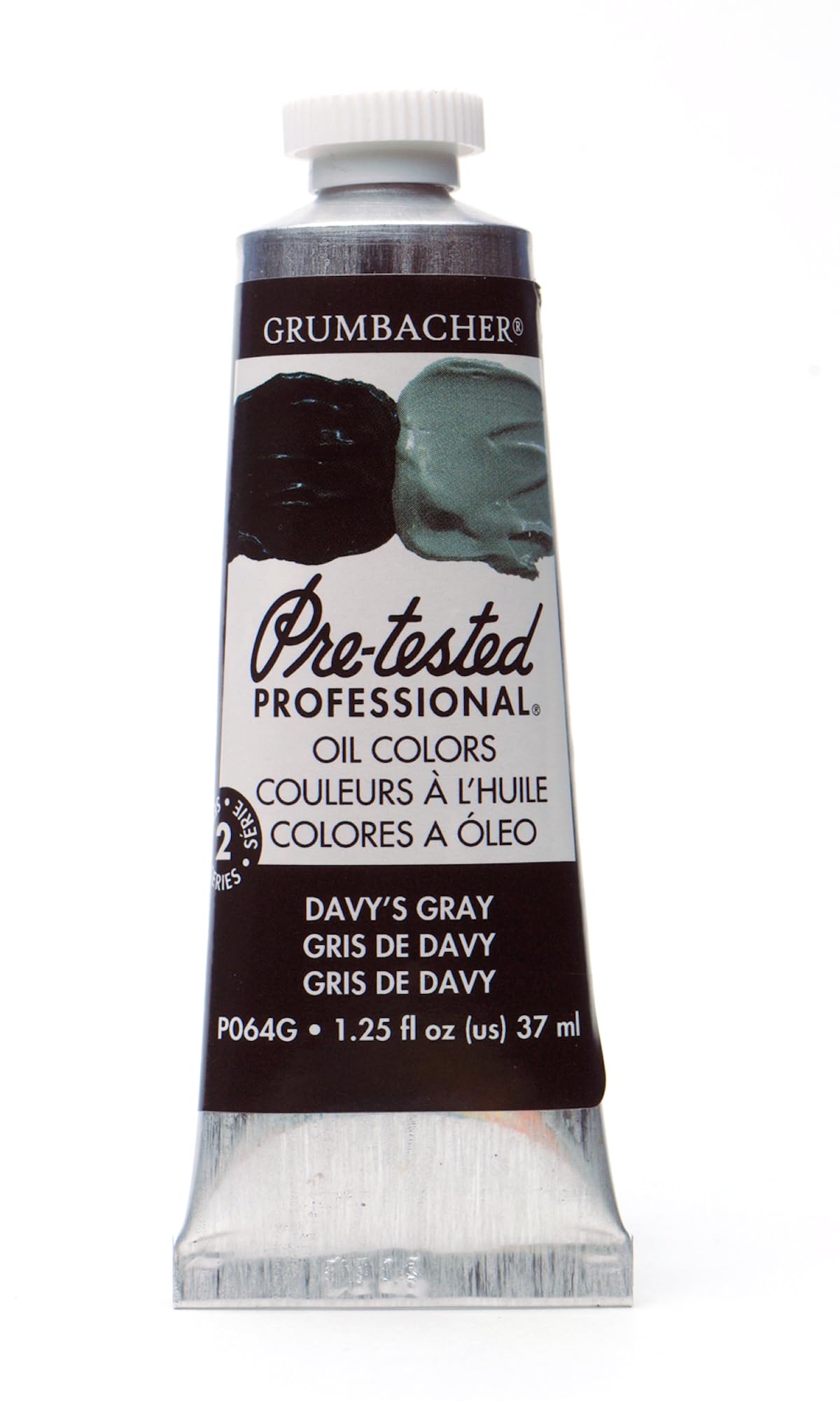 Grumbacher Pre-Tested Oil Paint, 37ml/1.25 Ounce, Davy's Gray (P064G)