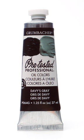 Grumbacher Pre-Tested Oil Paint, 37ml/1.25 Ounce, Davy's Gray (P064G)