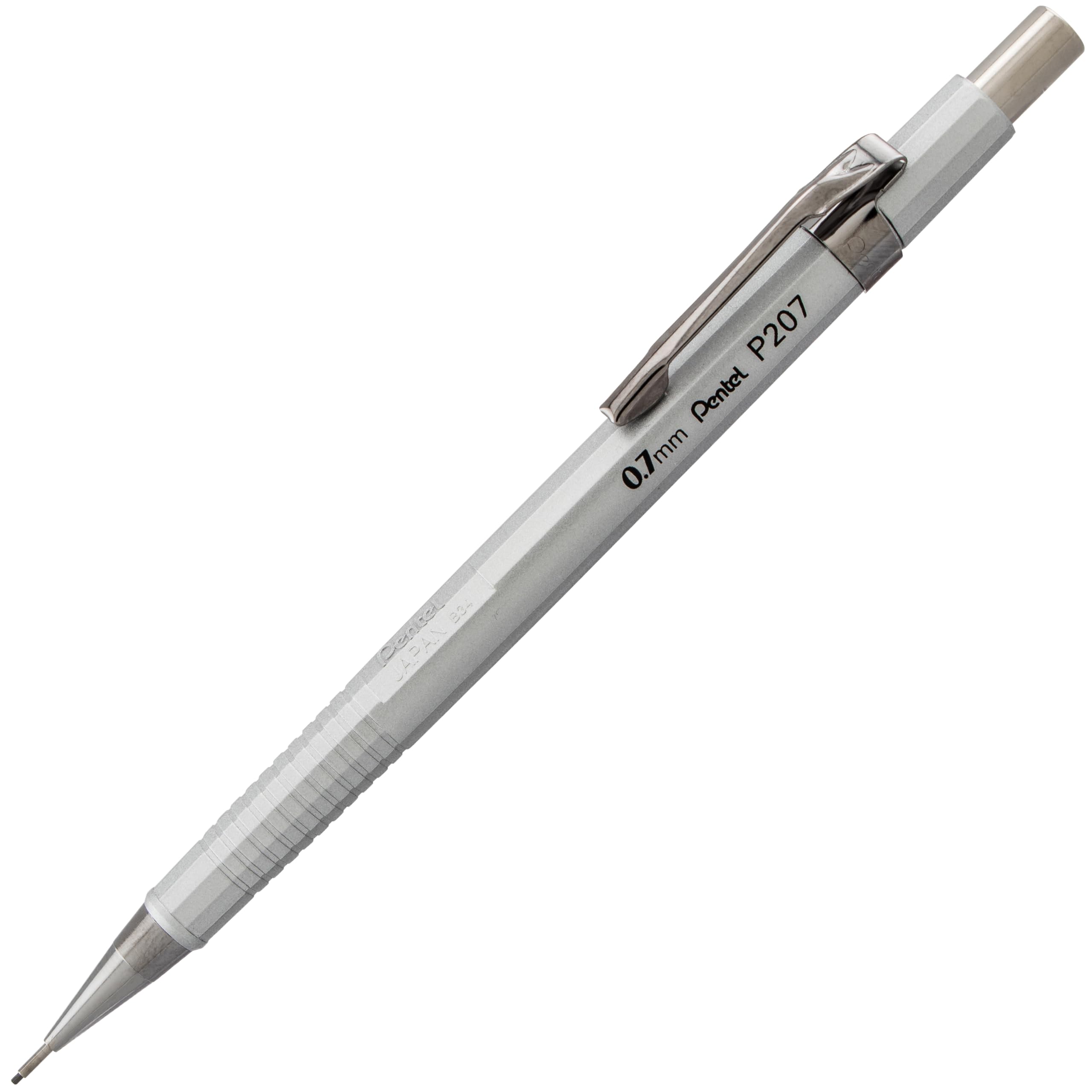 Pentel Sharp Mechanical Pencil (0.7mm) Metallic Barrels, Assorted Barrel Colors, Pack of 2 (P207MBP2M1)