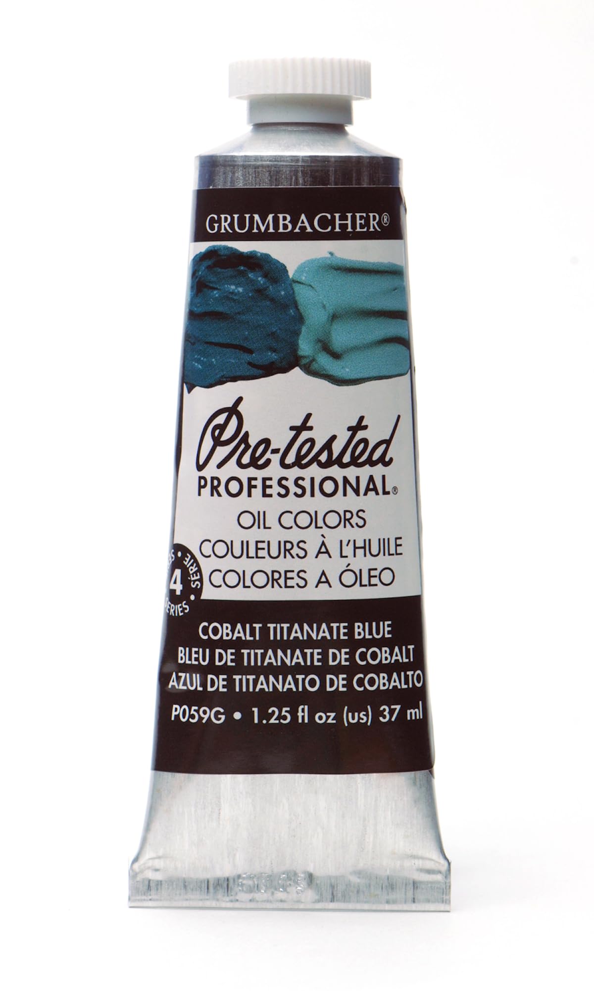 Grumbacher Pre-Tested Oil Paint, 37ml/1.25 Ounce, Cobalt Titanate Blue (P059G)