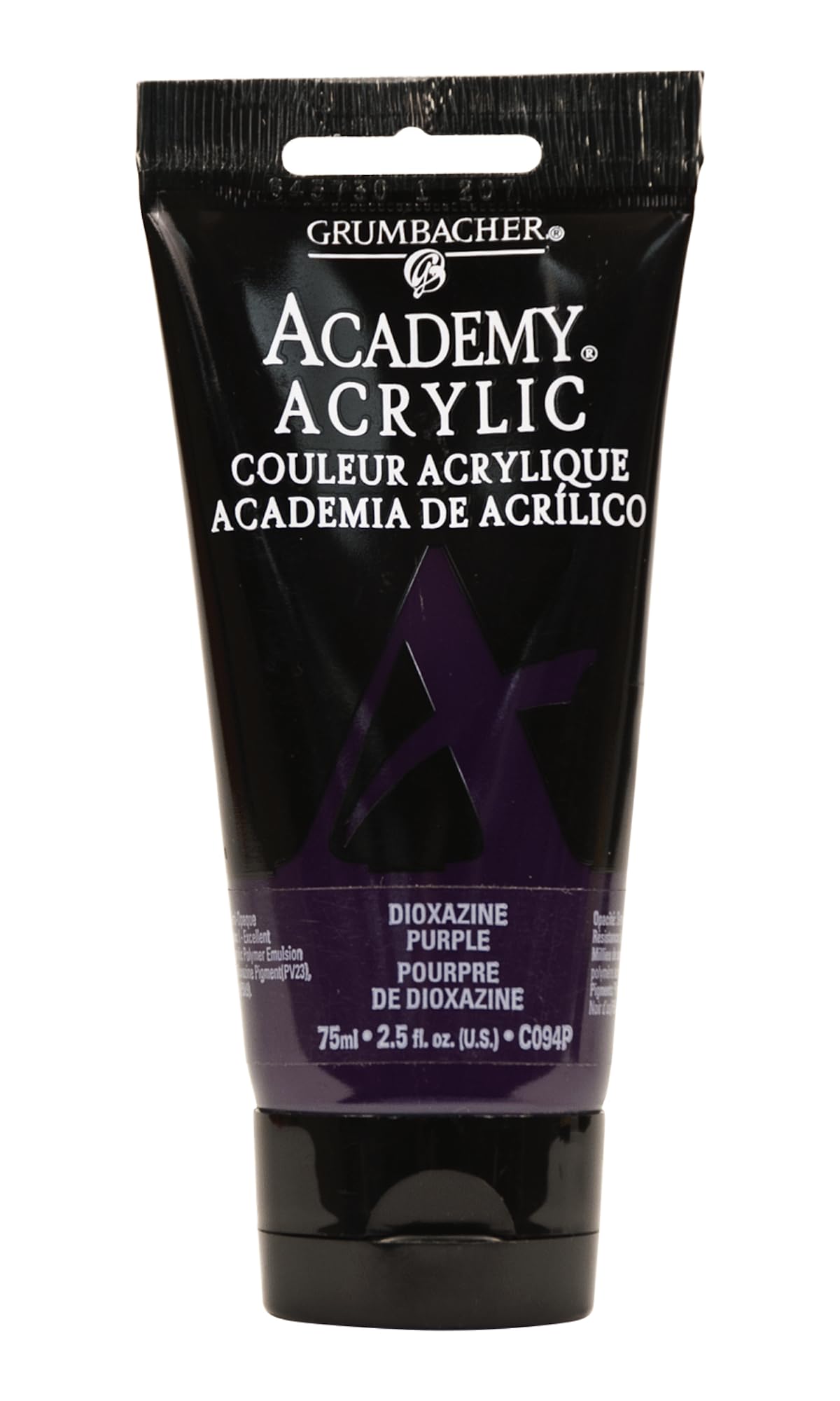 Grumbacher Academy Acrylic Paint, Gloss, 75ml/2.5 Ounce Plastic Tube, Dioxazine Purple (C094P)