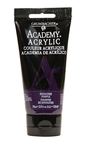 Grumbacher Academy Acrylic Paint, Gloss, 75ml/2.5 Ounce Plastic Tube, Dioxazine Purple (C094P)