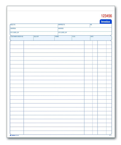 Adams Invoice Book, 8-3/8 x 10-11/16 Inches, 2-Part, Carbonless, White/Canary, 50 Sets per Book (D8140)