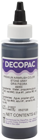 DECOPAC Food Coloring, Airbrush Food Color, Edible Airbrush For Cake Decorating, Cookie Airbrush Coloring, Food Airbrush Kit Add-on, Airbrushes For Cake Decorating 4 Fl Oz - Stone Grey