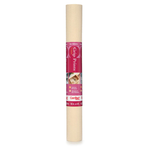 Con-Tact Brand Grip Prints Non-Adhesive Non-Slip Vinyl Liner for Shelf, Drawer and Counter Tops, 18'' x 4', Almond