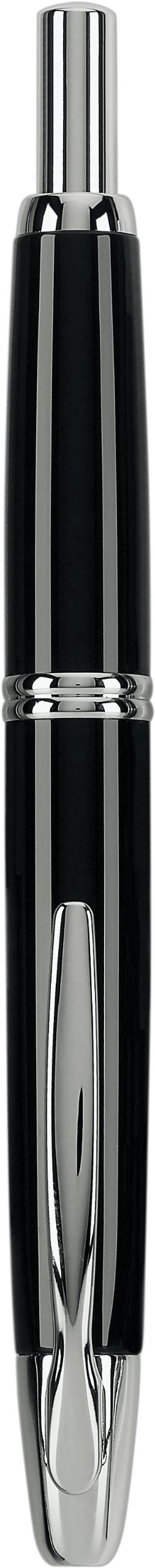 PILOT Vanishing Point Collection Refillable & Retractable Fountain Pen, Black Barrel with Rhodium Accents, Blue Ink, Broad Nib (60342)