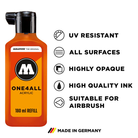 MOLOTOW ONE4ALL Acrylic Paint Refill ONE4ALL Paint Marker, Burgundy, 180ml Bottle, 1 Each (692.086)