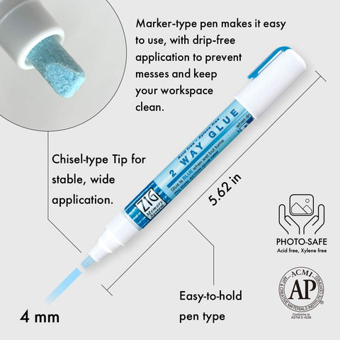 KURETAKE ZIG CORPORATION 2-Way Glue Pen 3P, Chisel Tip