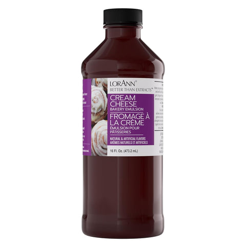 LorAnn Oils Cream Cheese Bakery Emulsion: True Essence, Ideal for Boosting Fruit Tones in Cakes, Cookies & Desserts, Gluten-Free, Keto-Friendly, Extract Substitute Essential for Your Kitchen, 16 Oz