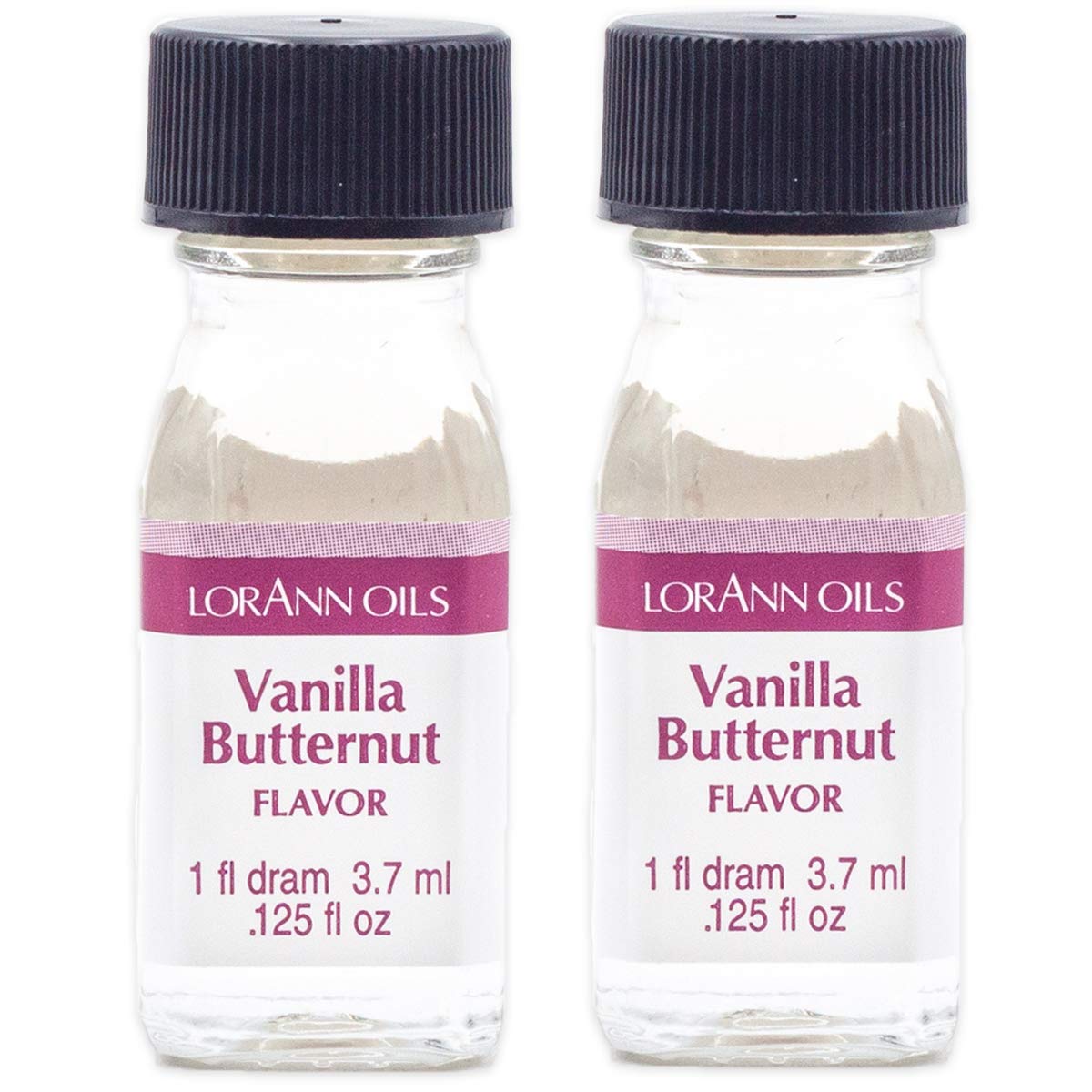 LorAnn Oils Super Strength Flavoring, Used For Candy Making, Flavoring, Baking, Hard Candy, & Flavor Oils - Bold, Natural Flavors 4X Stronger Than Extracts - Vanilla Butternut, Pack of 2, 0.125 fl oz