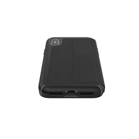 Speck Products Presidio Folio iPhone Xs/iPhone X Case, Heathered Black/Black/Slate Grey