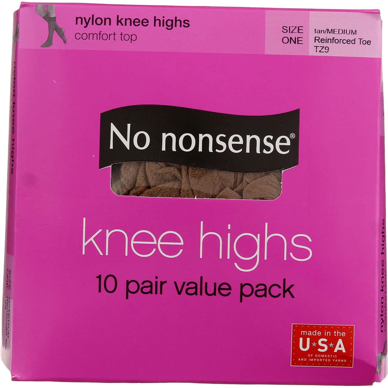 No Nonsense Za1/Tz9 Tan Knee Highs 10 Count