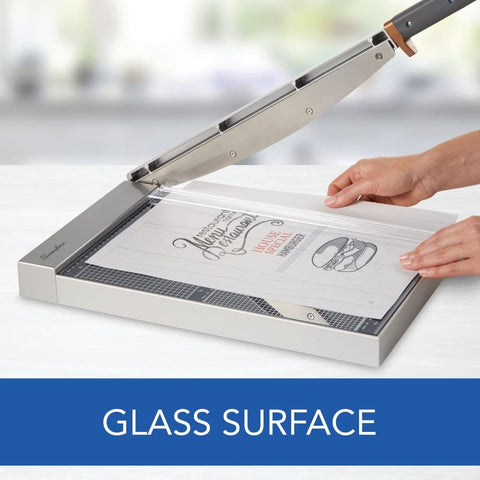 Swingline Paper Cutter, Guillotine Trimmer with EdgeGlow LED Cut Guide and Tempered Glass Surface, 15" Cut Length, 25 Sheet Capacity, ClassicCut 1525G (G7010006)