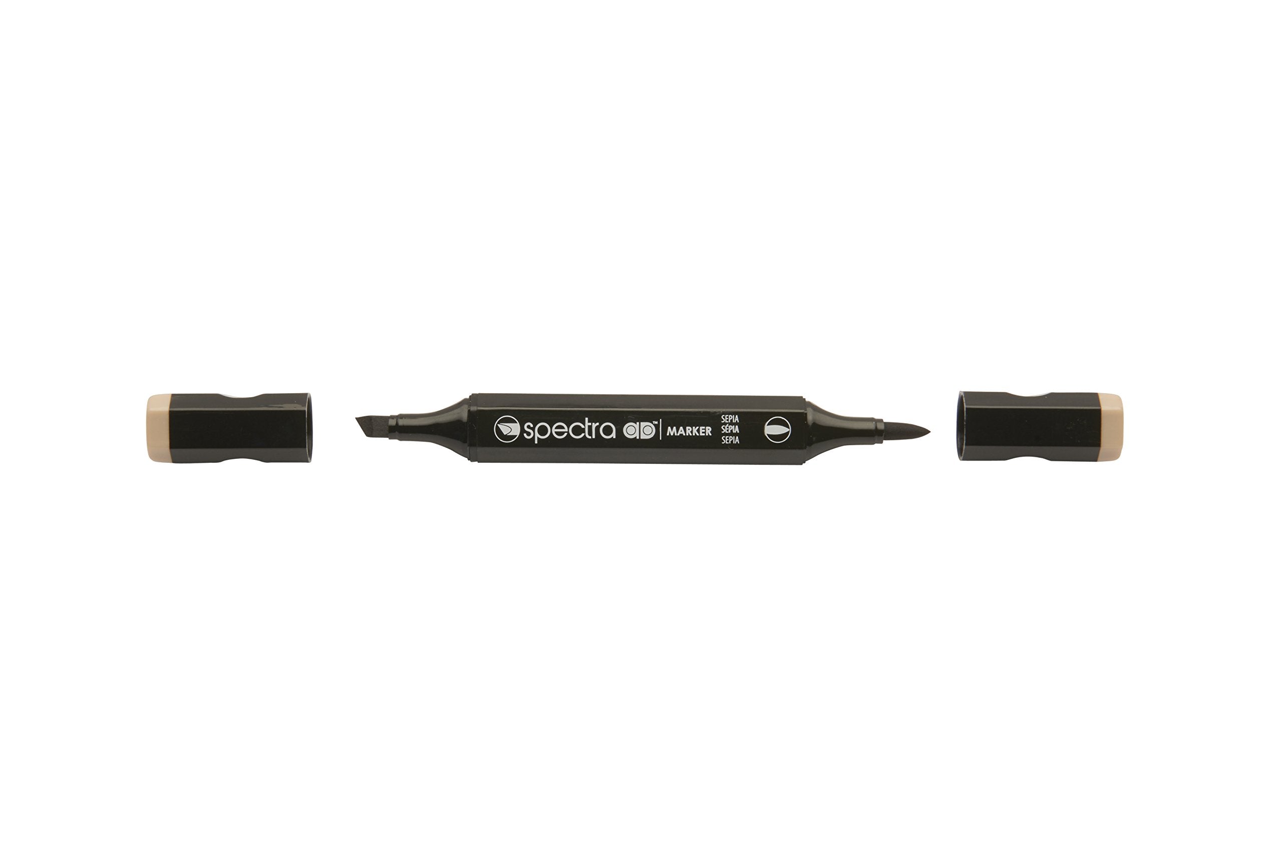 AD Marker Chartpak Spectra, Tri-Nib and Brush Dual-Tip, Sepia, 1 Each (S091AD)