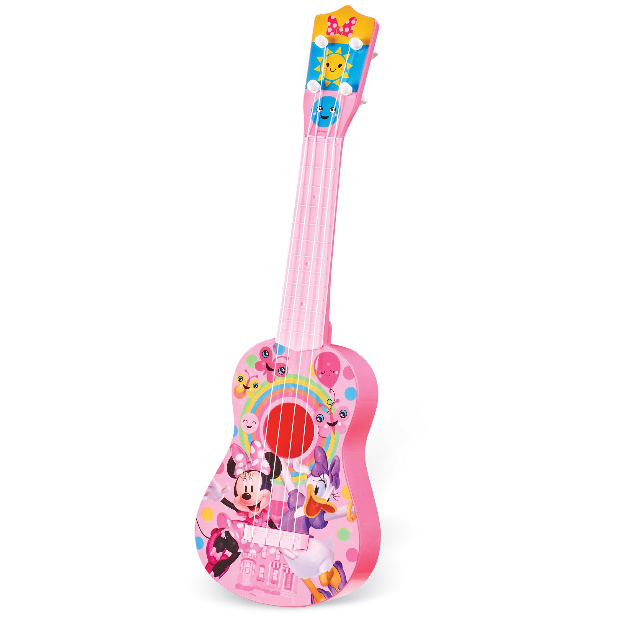 Disney Minnie Mouse Kids Guitar – Minnie Mouse Pink Guitar Music Set with Real Tuning Pegs and Strings for Learning Music – Fun Band Musical Instruments for Kids Age 3 and Up – 21.5 Inch