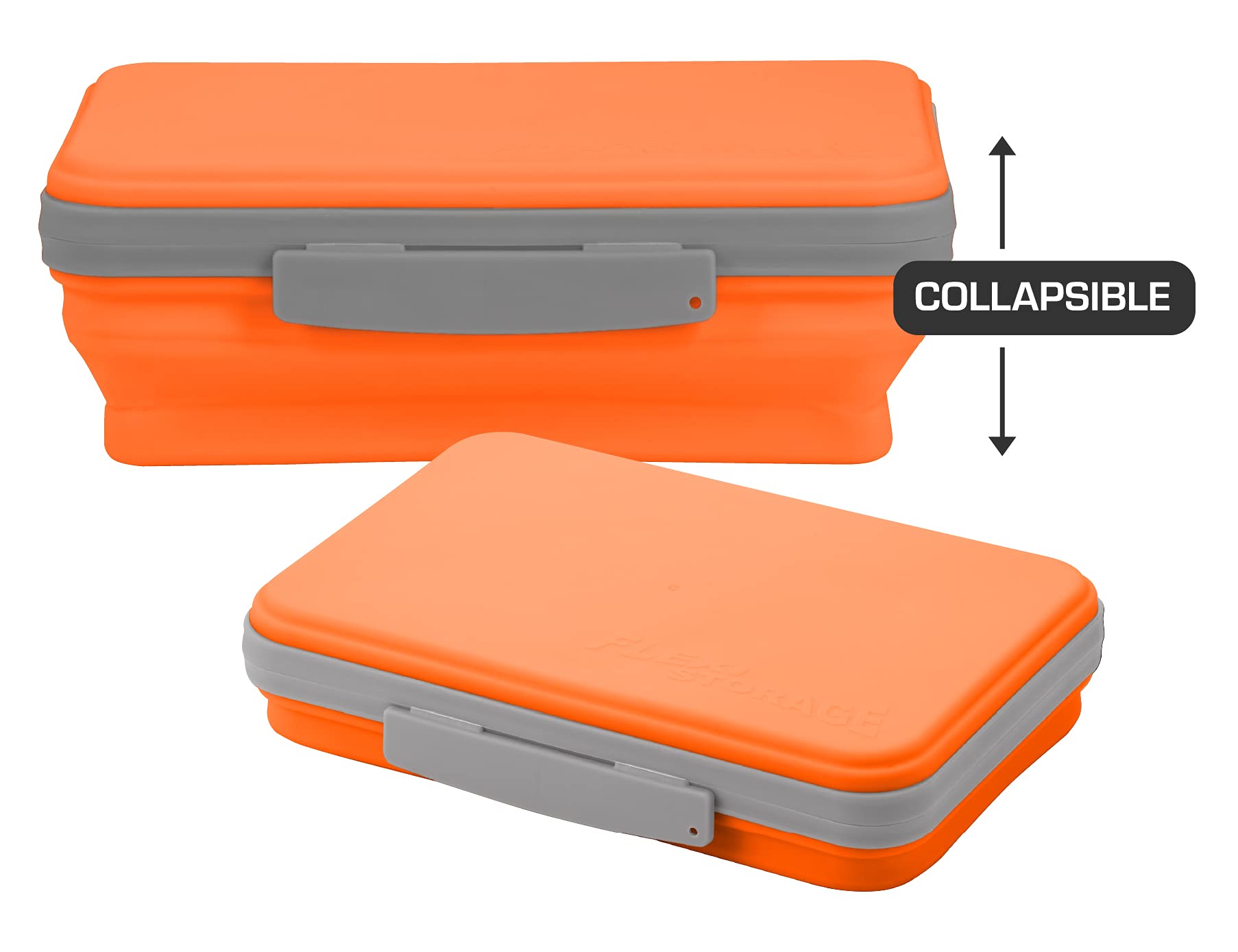 It's Academic Flexi Storage Box with Lid, Collapsible Pencil Case Design for Craft and School Supplies, Orange