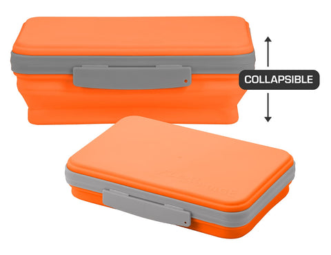 It's Academic Flexi Storage Box with Lid, Collapsible Pencil Case Design for Craft and School Supplies, Orange