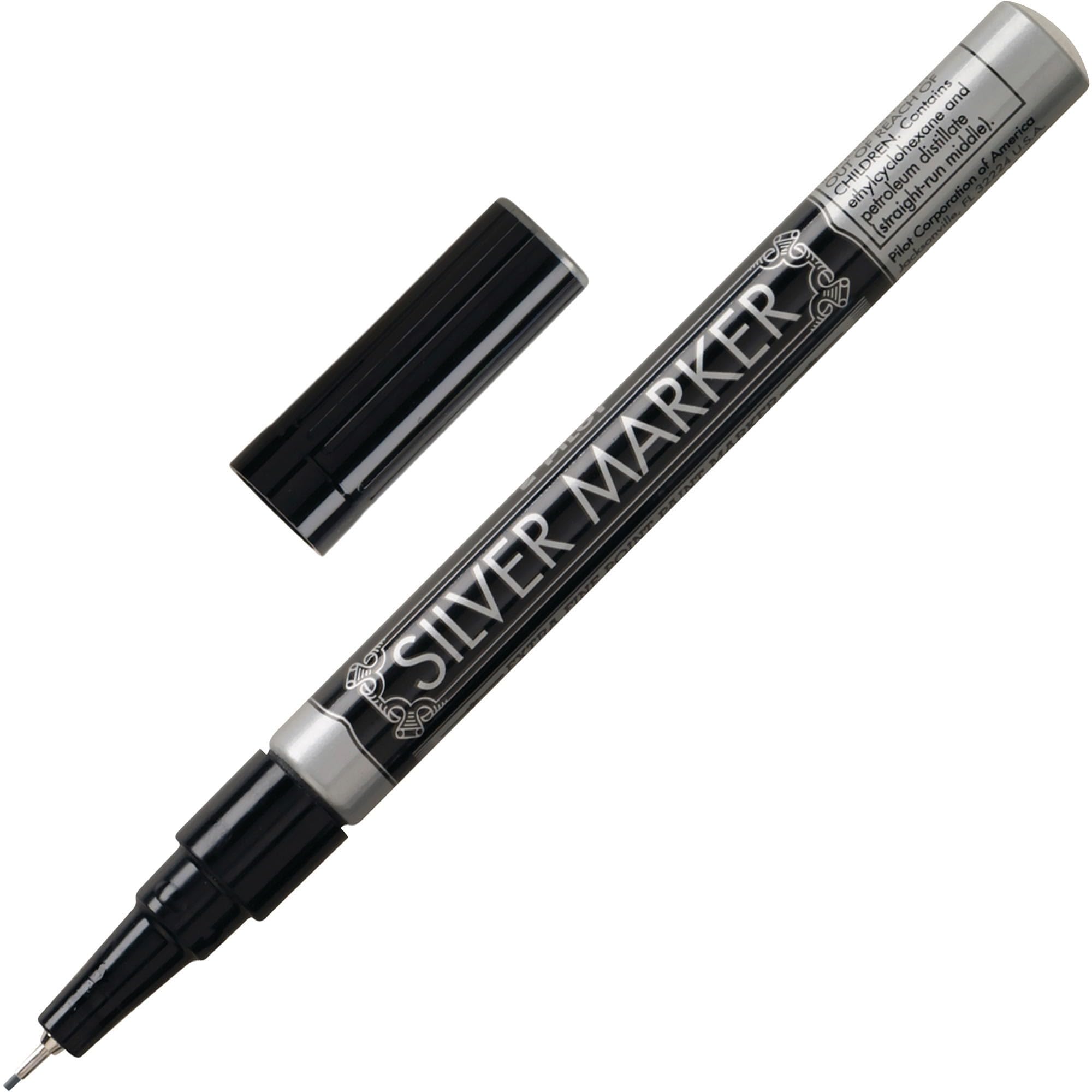 Pilot Extra Fine Point Permanent Markers, Marker Pens, Silver Ink, 1 Count (Pack of 1)